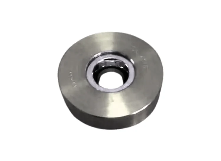 A cased tungsten carbide wire drawing die with a greyish-black steel jacket and a highly polished cemented carbide insert core for metal wire reduction.