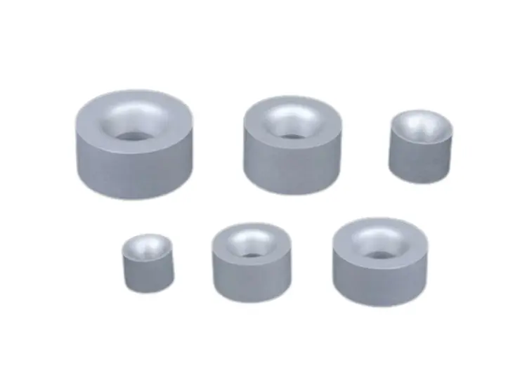 Assortment of tungsten cemented carbide blanks and preforms in various geometries.