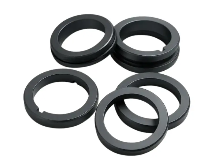 A close-up view of durable tungsten carbide seal rings, engineered for mechanical sealing applications.